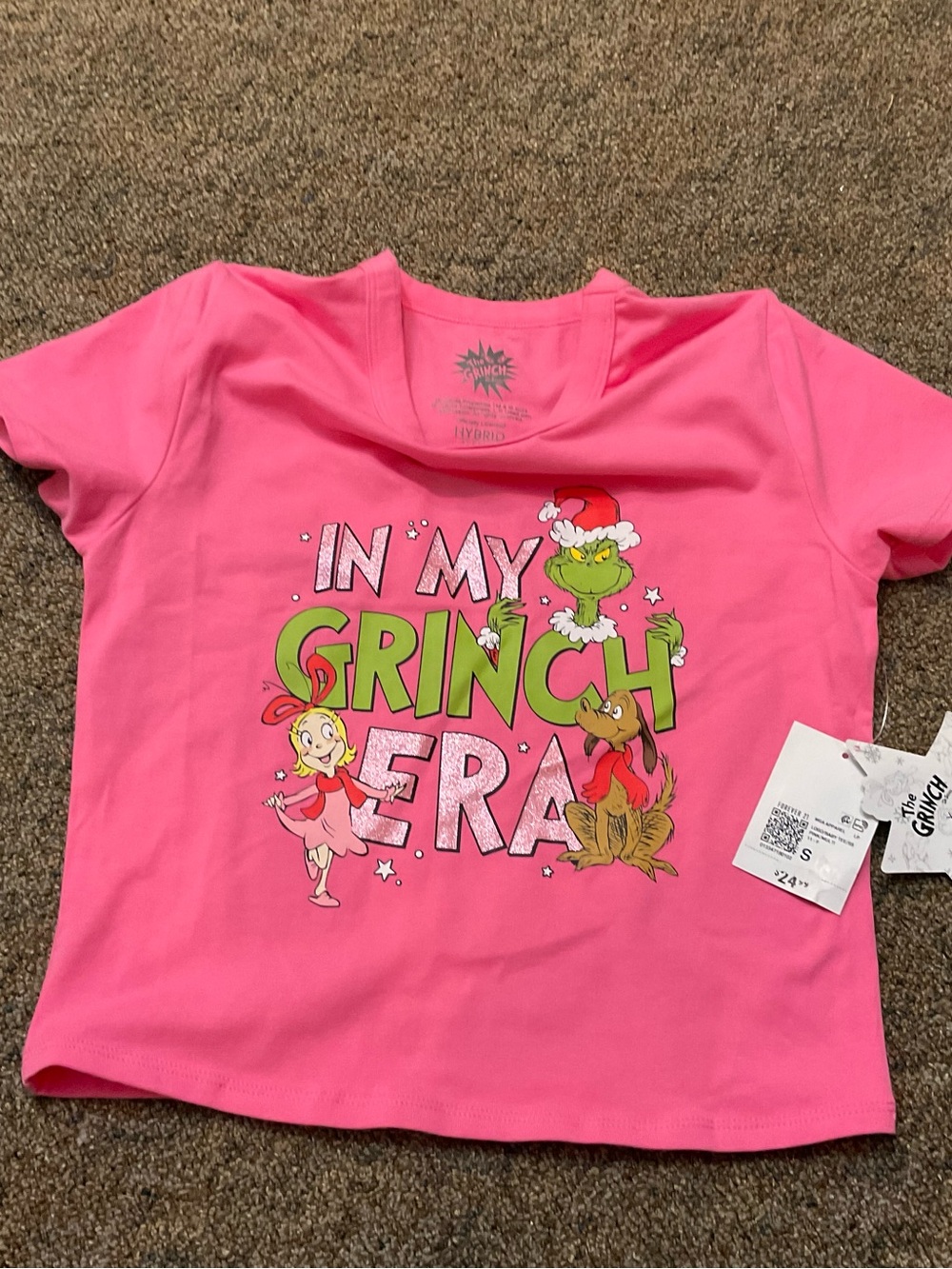 FOREVER 21 Pink GRINCH Max CINDY
Lou WHO top crop tshirt NWT szS DR SEUSS